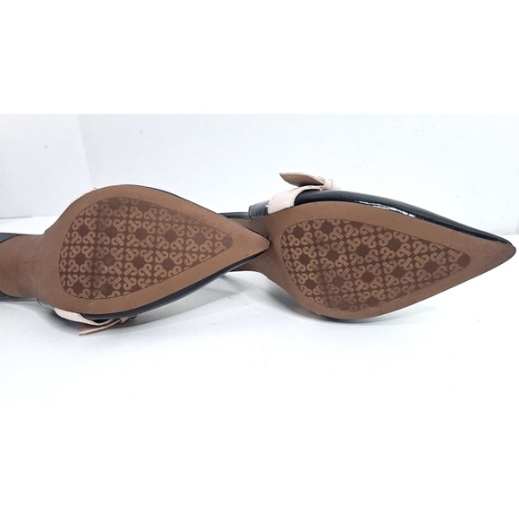 Linea Paolo Slingback‎ Studded Heels Rare Pumps Black White Pink Shoes Size 9.5 - Picture 7 of 10